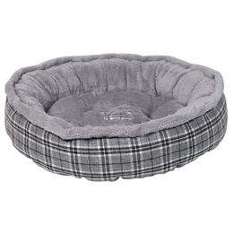 Produktbild von Nobby Donut Classic Hundekissen Grau Kariert Ø 80 x 18 cm