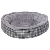Produktbild von Nobby Donut Classic Hundekissen Grau Kariert Ø 80 x 18 cm