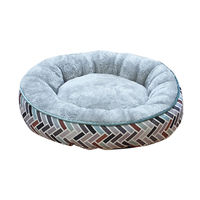 Produktbild von Nobby Donut Classic Tonis Hundekissen aus Baumwolle Ø 50 x 15 cm Blau Bunt