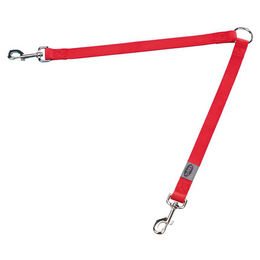 Nobby Doppelleine Koppel Classic Rot aus Gurtband 2 x 30 cm x 10 mm - 60 cm – Bild 1 von 6