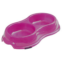 Produktbild von Nobby Doppelnapf aus Kunststoff transparent rosa - 0,325 l