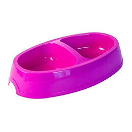 Nobby Doppelnapf Pet Picnic für Hunde aus Kunststoff in Grau oder Rosa - 0,4 l – Bild 1 von 3