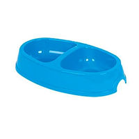 Produktbild von Nobby Doppelnapf Pet Picnic für Hunde aus Kunststoff in Grau und Blau - 2 x 0,15 l