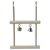 Produktbild von Nobby Doppelte Trapezschaukel aus Holz mit Glocke für Vögel und Wellensittiche