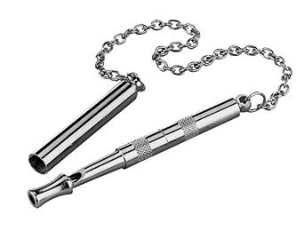 Produktbild von Nobby Dressurpfeife aus Metall für Hunde in Silber 11 cm