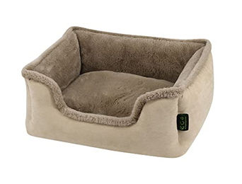 Nobby ECO Komfortbett oval Zarif für Hunde aus Plüsch beige 80 x 70 x 23 cm – Bild 1 von 4