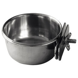 Nobby Edelstahl Futternapf für Vögel mit Befestigungsring und Schraube Silber 150ml - 0,15 l – Bild 1 von 3