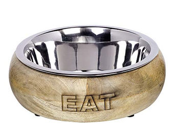 Nobby Edelstahlnapf Eat mit Holzring 23 cm - 1,5 l – Bild 1 von 1