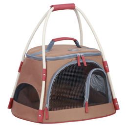 Nobby Enoshima 2 in 1 Transporttasche und Katzenhaus für Katzen bis 6 kg Braun aus Polyester – Bild 1 von 5