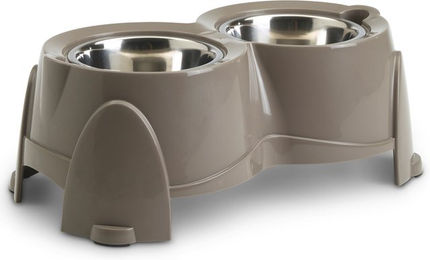 Nobby Ergo Feeder Futternapf aus Edelstahl für Hunde in Grau Medium - 2 x 0,85 l – Bild 1 von 6