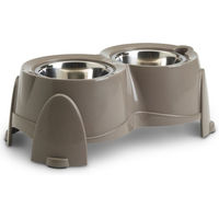 Produktbild von Nobby Ergo Feeder Futternapf aus Edelstahl für Hunde in Grau Medium - 2 x 0,85 l