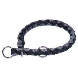 Nobby Erziehungshalsband Corda aus Nylon Schwarz/Grau Grösse M 39-45 cm – Bild 1 von 2