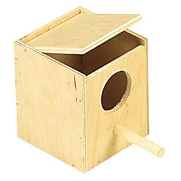 Nobby Exoten Nistkasten aus Holz mit Einflugloch und Anflugstange für Papageien und Wildvögel – Bild 1 von 2