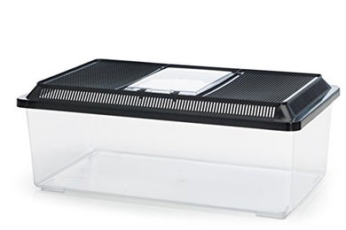 Nobby Fauna-Box Low Hartschalen-Transportbox für Reptilien Schwarz Transparent - 18 l – Bild 1 von 5