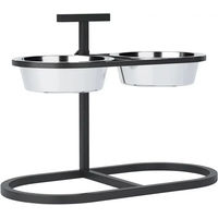 Produktbild von Nobby Futterbar Calme verstellbarer Hundenapfständer aus Edelstahl in Schwarz mit 2 Näpfen - 2 x 1,8 l