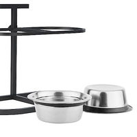 Produktbild von Nobby Futterbar Calme verstellbarer Hundenapfständer mit 2 Edelstahl Näpfen in Schwarz und Silber - 2,8 l