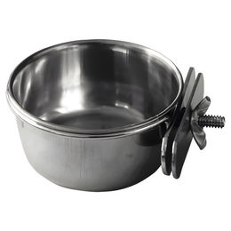 Nobby Futternapf aus Edelstahl mit Befestigungsring und Schraube Silber 12 cm - 0,6 l – Bild 1 von 1