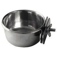 Produktbild von Nobby Futternapf aus Edelstahl mit Befestigungsring und Schraube Silber 12 cm - 0,6 l