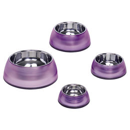 Produktbild von Nobby Futternapf Diva Clear aus Edelstahl lila für Hunde - 1,4 l