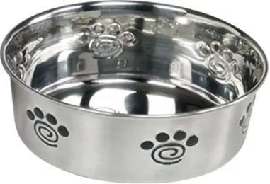 Nobby Futternapf Heavy Spiral aus Edelstahl rutschfest Silber - 2 l – Bild 1 von 3
