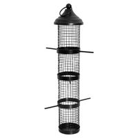 Produktbild von Nobby Futtersäule für Vögel mit Sitzstangen aus Metall Schwarz 40cm