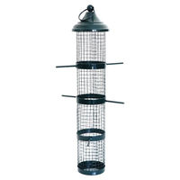 Produktbild von Nobby Futtersäule für Wildvögel mit Sitzstangen aus Metall grün 40cm