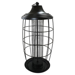 Produktbild von Nobby Futtersäule mit Gitter für Vögel aus Metall Schwarz 19 x 39 cm