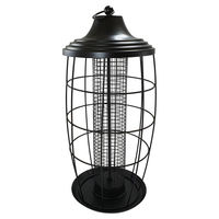 Produktbild von Nobby Futtersäule mit Gitter für Vögel aus Metall Schwarz 19 x 39 cm