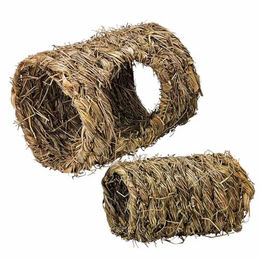 Nobby Gras Tunnel Set aus Naturheute für Hamster und Meerschweinchen 25 x Ø18 cm und 19 x Ø11 cm – Bild 1 von 6