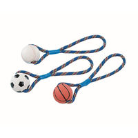 Produktbild von Nobby Gummiball mit Seil und Wurfschlaufe für Hunde 8cm Bunt - 300 g