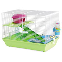 Produktbild von Nobby Hamsterkäfig Martha Triple für Hamster in Weiß/Grün aus Kunststoff 47 x 30 x 21 cm