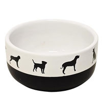 Produktbild von Nobby Hund Futternapf aus Keramik Shape Schwarz Weiß 1000 ml