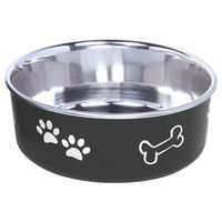 Produktbild von Nobby Hunde Futternapf Fusion Edelstahl Schwarz rutschfest Ø 13 cm - 0,5 l