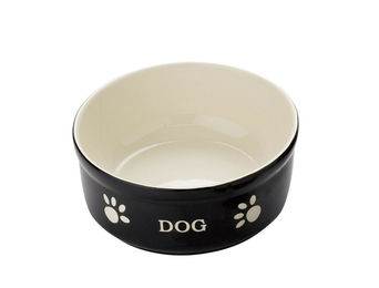 Nobby Hunde Keramiknapf Dog schwarz/beige 13,5 x 13,5 x 5 cm – Bild 1 von 4
