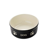 Produktbild von Nobby Hunde Keramiknapf Dog schwarz/beige 13,5 x 13,5 x 5 cm