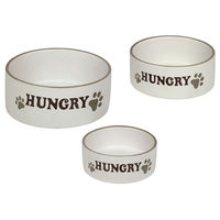 Produktbild von Nobby Hunde Keramiknapf Hungry in Beige oder Weiß - 1 Stk.
