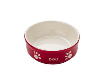 Nobby Hunde Keramiknapf Mini Rot/Beige 13,5 x 13,5 x 5 cm - 240 ml – Bild 1 von 6