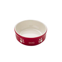 Produktbild von Nobby Hunde Keramiknapf Mini Rot/Beige 13,5 x 13,5 x 5 cm - 240 ml