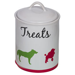 Nobby Hunde Snackdose Fun aus Keramik weiß bunt Ø 15,5 x 21,5 cm – Bild 1 von 2