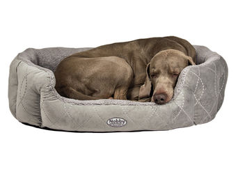 Nobby Hundebett Ceno oval aus Plüsch grau 65 x 57 x 22 cm – Bild 1 von 2
