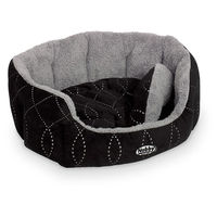 Produktbild von Nobby Hundebett Ceno oval aus Plüsch schwarz grau 55 x 50 x 21 cm