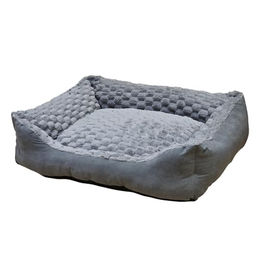 Nobby Hundebett Classic Diamond aus Plüsch grau Größe M – Bild 1 von 5