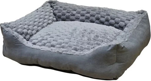 Nobby Hundebett Classic Diamond aus Plüsch Grau Größe S – Bild 1 von 6
