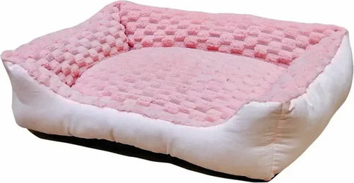 Nobby Hundebett Classic Diamond aus Plüsch Rosa Größe S – Bild 1 von 3
