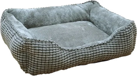 Nobby Hundebett Classic Garik eckig aus Plüsch dunkelgrau 50 x 40 x 17 cm – Bild 1 von 5