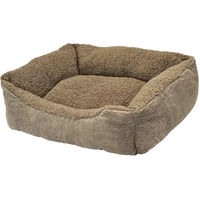 Produktbild von Nobby Hundebett Classic Teddy eckig aus Plüsch in Braun oder Beige