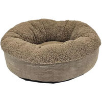 Produktbild von Nobby Hundebett Classic Teddy Plüsch Rund in Beige und Braun
