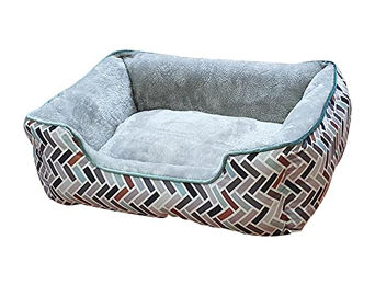 Nobby Hundebett Classic Tonis eckig aus Plüsch Grau 60 x 50 x 18 cm – Bild 1 von 5
