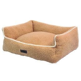 Nobby Hundebett Cloudy eckig aus Plüsch beige 60 x 48 x 19 cm – Bild 1 von 6