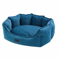 Produktbild von Nobby Hundebett Cordo oval blau Cord 65 x 57 x 22 cm